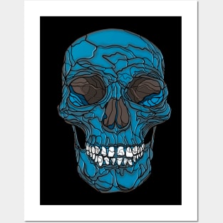 Blue skull #4 Posters and Art